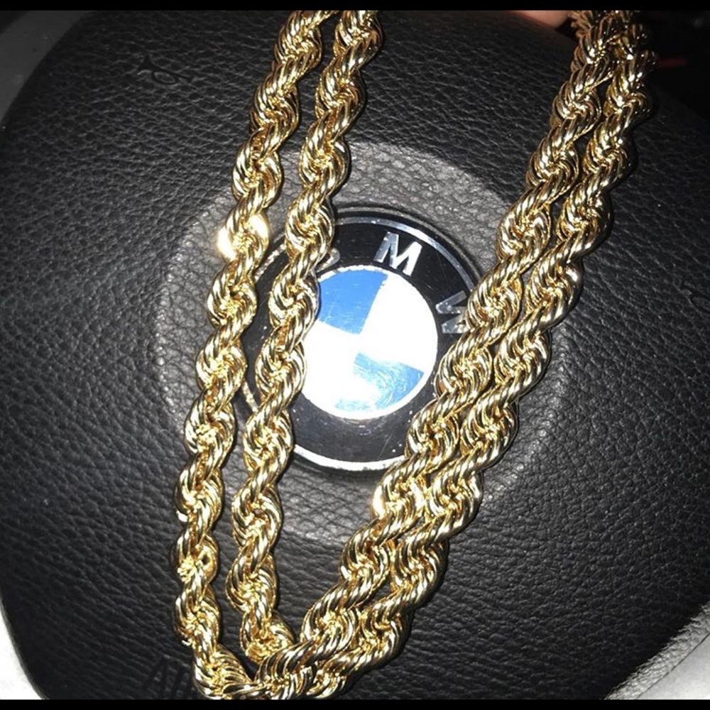 💎 18K Yellow Gold Rope Chain Necklace💎 - Picture 5 of 8